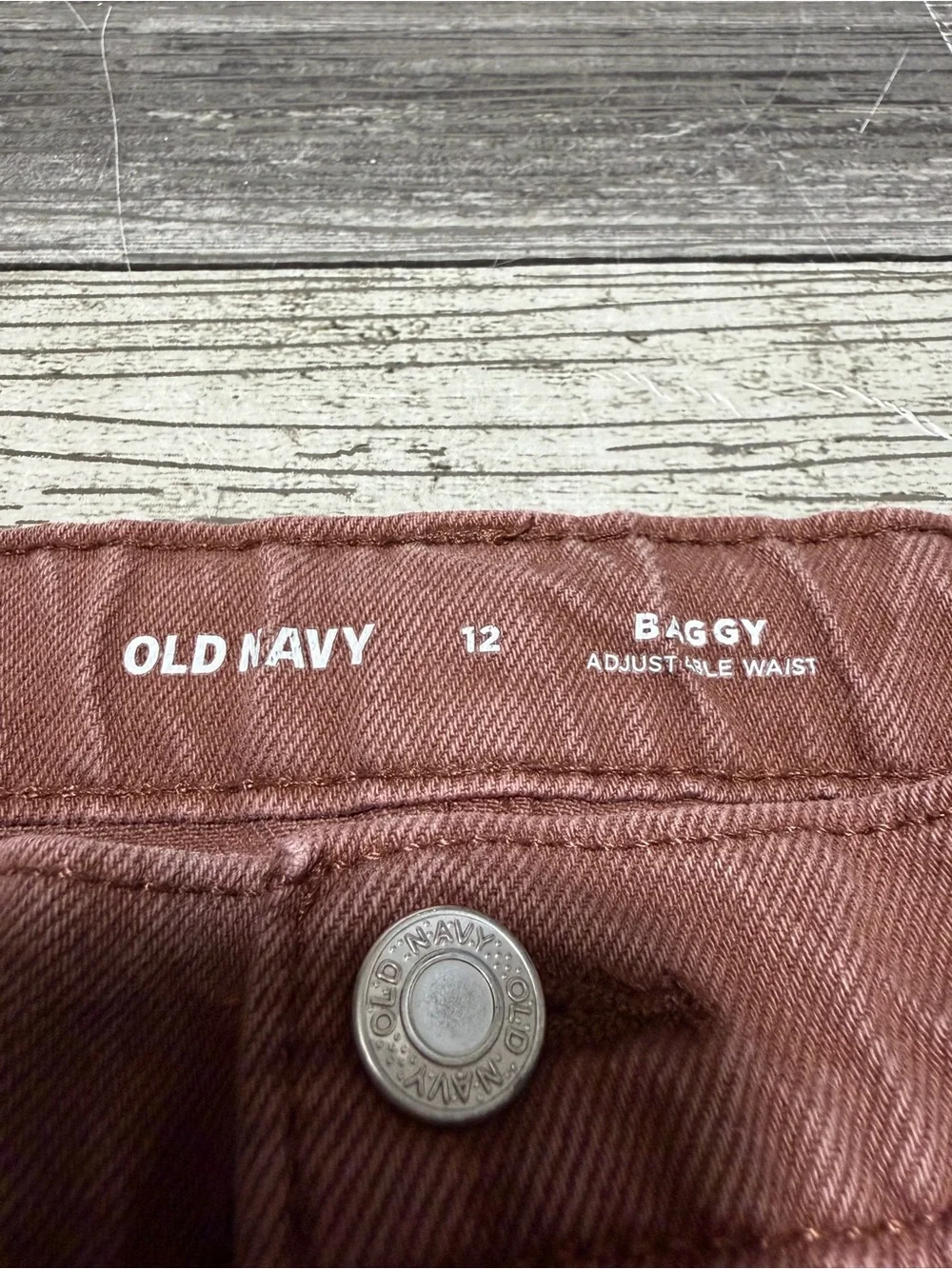 Old Navy Baggy Jeans Girls Size 12 (Inseam 25.5) Adjustable Waist Carpenter